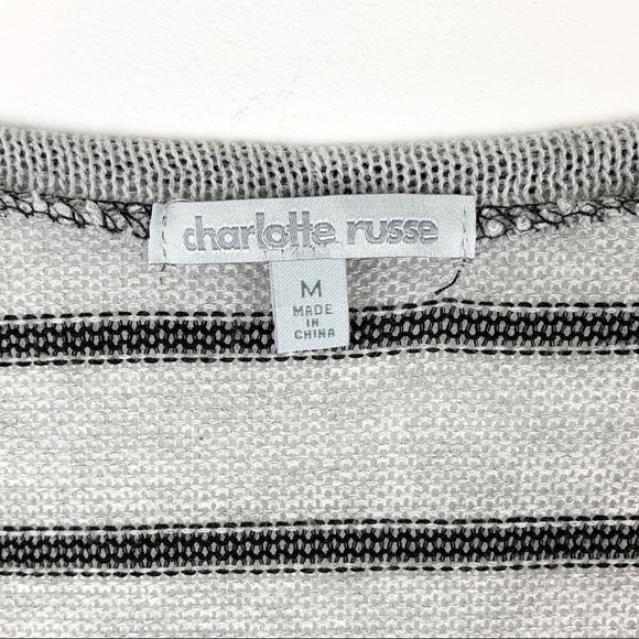 CHARLOTTE Russe Striped Zip Hem Tunic Size Medium - Picture 4 of 7